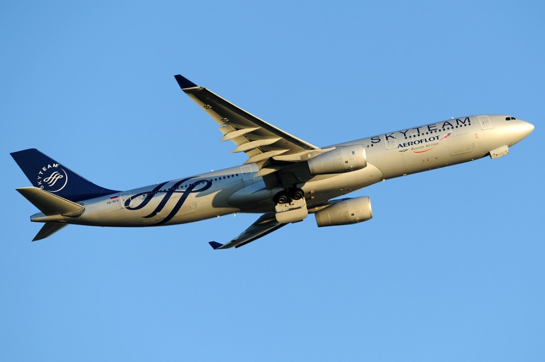 Airbus A330-343X «Аэрофлот» в ливрее SkyTeam, Шереметьево