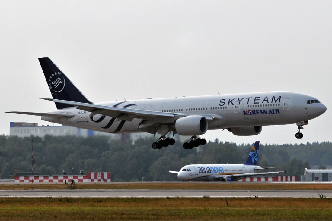Ливрея кобрендинга альянса «Skyteam» на Boeing 777 «Korean Air»